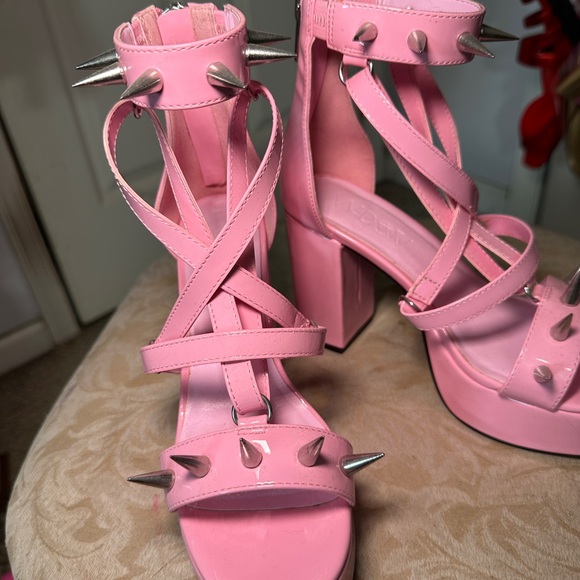 WIDOW dollskill pink Strappy Spiked Sandals - Picture 10 of 11
